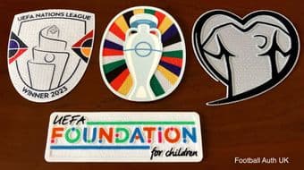 2023-24 Euro 2024 Qualifiers SPAIN 2023 NATIONS LEAGUE WINNER Official Player Issue Badge Patch Set