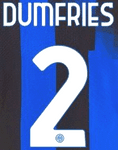 2023-24 Inter Milan Home Shirt DUMFRIES#2 Official Player Issue Size Name Number Set