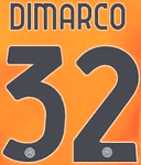 2023-24 Inter Milan Third Shirt DI MARCO#32 Official Player Issue Size Name Number Set