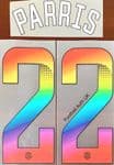 2023-24 Manchester United**Rainbow Laces 10**Home Shirt PARRIS#22 Official Football Name Number Set