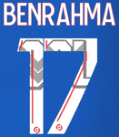2023-24 Olympique Lyonnais**Lyon**BENRAHMA#17 Away Shirt Official Player Issue Name Number Set