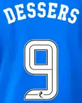 2023-24 Rangers(Glasgow) Home/Third/Fourth Shirt DESSERS#9 Official Player Issue Name Number Set