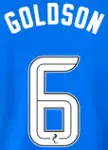2023-24 Rangers(Glasgow) Home/Third/Fourth Shirt GOLDSON#6 Official Player Issue Name Number Set