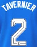 2023-24 Rangers(Glasgow) Home/Third/Fourth Shirt TAVERNIER#2 Official Player Issue Name Number Set