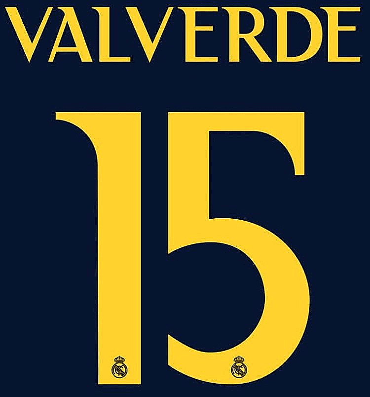 2023-24 Real Madrid UCL Away/Third Shirt VALVERDE 15 Official