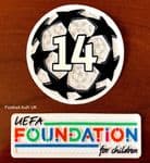 2023-24 Real Madrid**UCL STARBALL BOH#14 & UEFA FOUNDATION**Official Player Issue Badge Patch Set