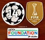 2023-24 Real Madrid UCL STARBALL BOH#14 & WORLD CLUB CHAMPIONS Official Player Issue Badge Patch Set
