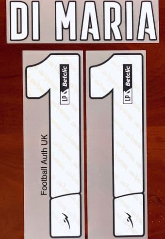 2023-25 Benfica LIGA BETCLIC Home/Away Shirt DI MARIA#11 Official Player Issue Size Name Number Set