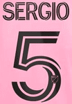 2023-25 Inter Miami MLS Home Shirt SERGIO#5 Official Player Issue Match Name Number Set