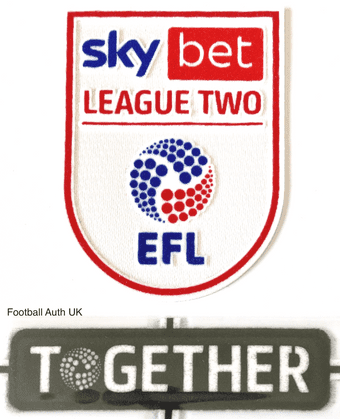 2023-26 Sky Bet EFL League Two Official Player Issue Size Football Soccer Badge Patch Set