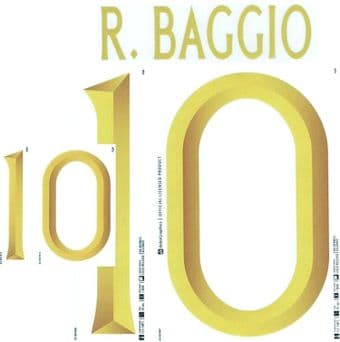 2023 Italy**125TH ANNIVERSARY**White/Gold Shirt R.BAGGIO#10 Official Player Issue Name Number Set