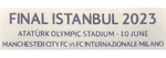 2023 Manchester City**UCL FINAL ISTANBUL**Match Day Transfer Details Football Logo