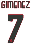 2024-25 AC Milan Away Shirt GIMENEZ#7 Official Player Issue Size Name Number Set