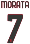 2024-25 AC Milan Away Shirt MORATA#7 Official Player Issue Size Name Number Set