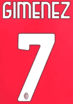 2024-25 AC Milan Home Shirt GIMENEZ#7 Official Player Issue Size Name Number Set