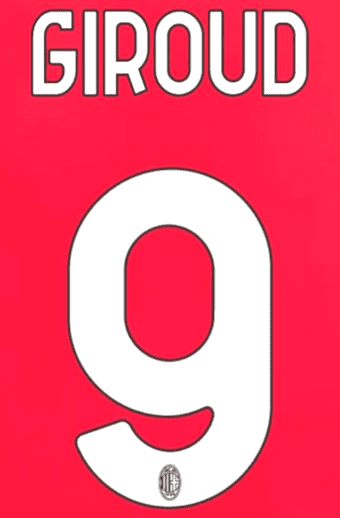 2024-25 AC Milan Home Shirt GIROUD#9 Official Player Issue Size Name Number Set