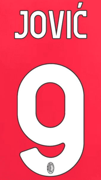 2024-25 AC Milan Home Shirt JOVIC#9 Official Player Issue Size Name Number Set