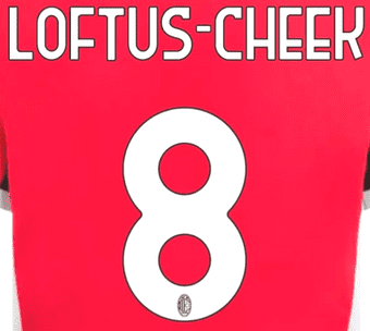 2024-25 AC Milan Home Shirt LOFTUS-CHEEK#8 Official Player Issue Size Name Number Set