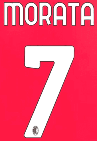 2024-25 AC Milan Home Shirt MORATA#7 Official Player Issue Size Name Number Set