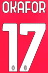 2024-25 AC Milan Home Shirt OKAFOR#17 Official Player Issue Size Name Number Set