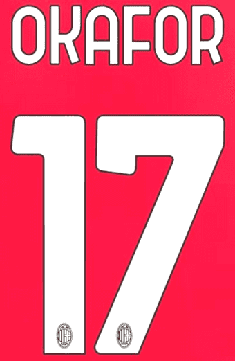 2024-25 AC Milan Home Shirt OKAFOR#17 Official Player Issue Size Name Number Set