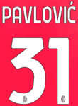 2024-25 AC Milan Home Shirt PAVLOVIC#31 Official Player Issue Size Name Number Set