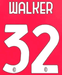 2024-25 AC Milan Home Shirt WALKER#32 Official Player Issue Size Name Number Set