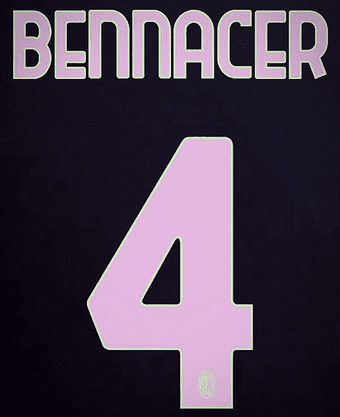 2024-25 AC Milan Third Shirt BENNACER#4 Official Player Issue Size Name Number Set
