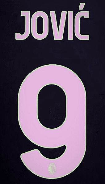 2024-25 AC Milan Third Shirt JOVIC#9 Official Player Issue Size Name Number Set