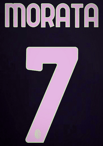 2024-25 AC Milan Third Shirt MORATA#7 Official Player Issue Size Name Number Set