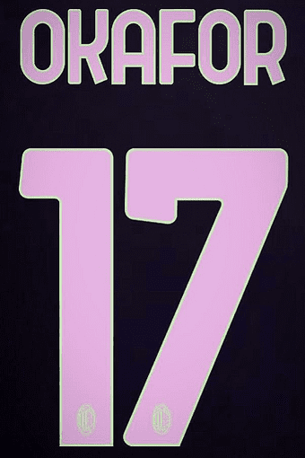 2024-25 AC Milan Third Shirt OKAFOR#17 Official Player Issue Size Name Number Set