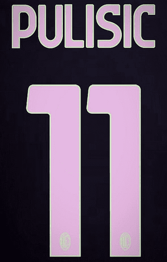 2024-25 AC Milan Third Shirt PULISIC#11 Official Player Issue Size Name Number Set