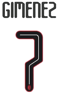 2024-25 AC Milan UCL Away Shirt GIMENEZ#7 Official Player Issue Size Name Number Set