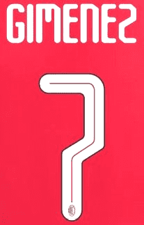 2024-25 AC Milan UCL Home Shirt GIMENEZ#7 Official Player Issue Size Name Number Set