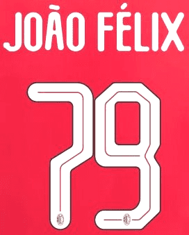 2024-25 AC Milan UCL Home Shirt JOAO FELIX#79 Official Player Issue Size Name Number Set