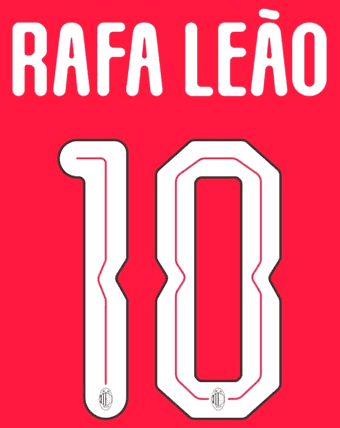 2024-25 AC Milan UCL Home Shirt RAFA LEAO#10 Official Player Issue Size Name Number Set