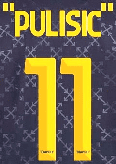 2024-25 AC Milan**X OFF-WHITE**Fourth Shirt PULISIC#11 Official Player Issue Size Name Number Set