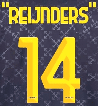 2024-25 AC Milan**X OFF-WHITE**Fourth Shirt REIJNDERS#14 Official Player Issue Size Name Number Set