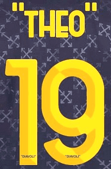 2024-25 AC Milan**X OFF-WHITE**Fourth Shirt THEO#19 Official Player Issue Size Name Number Set