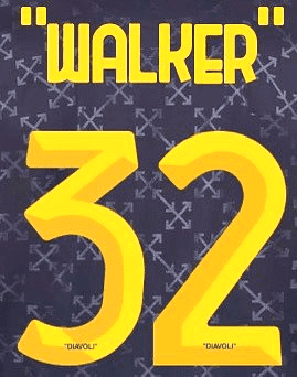 2024-25 AC Milan**X OFF-WHITE**Fourth Shirt WALKER#32 Official Player Issue Size Name Number Set