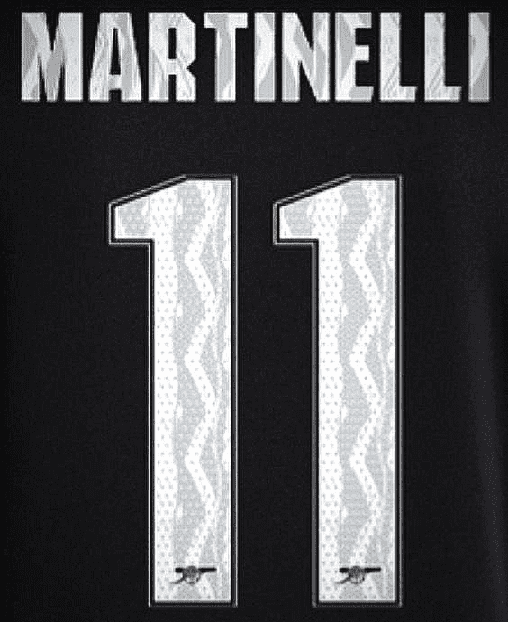 2024-25 Arsenal UCL FA CUP Away Shirt MARTINELLI#11 Official Player Issue  Size Name Number Set