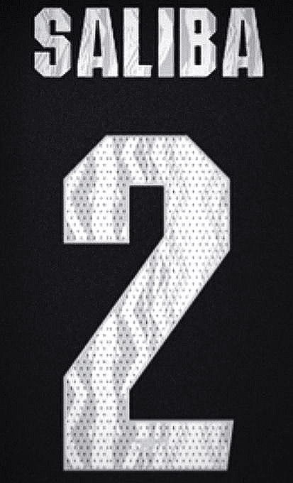 2024-25 Arsenal UCL FA CUP Away Shirt SALIBA#2 Official Player Issue Size  Name Number Set