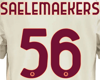 2024-25 AS Roma Away Shirt SAELEMAEKERS#56 Official Player Issue Size Name Number Set