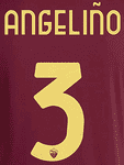 2024-25 AS Roma Home Shirt ANGELINO#3 Official Player Issue Size Name Number Set