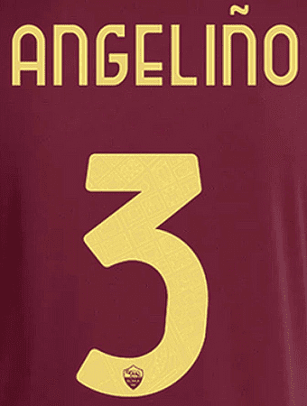 2024-25 AS Roma Home Shirt ANGELINO#3 Official Player Issue Size Name Number Set