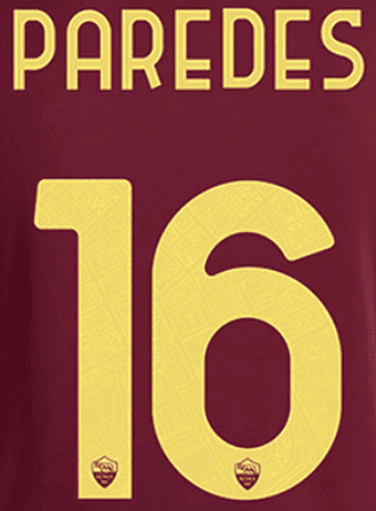 2024-25 AS Roma Home Shirt PAREDES#16 Official Player Issue Size Name Number Set