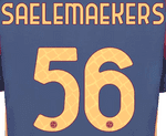 2024-25 AS Roma Third Shirt SAELEMAEKERS#56 Official Player Issue Size Name Number Set