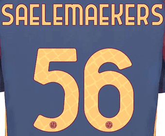 2024-25 AS Roma Third Shirt SAELEMAEKERS#56 Official Player Issue Size Name Number Set