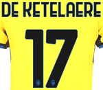 2024-25 Atalanta Away/Third Shirt DE KETELAERE#17 Official Player Issue Size Name Number Set