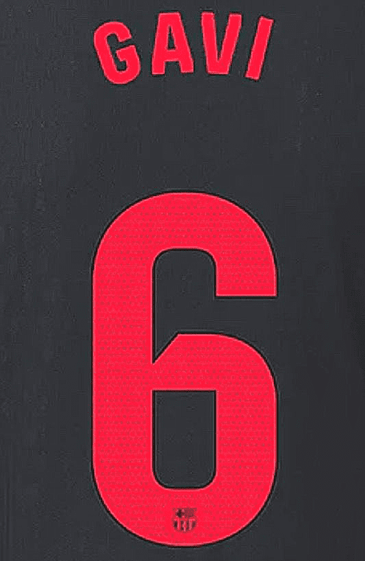 Gavi Number Football Players 2024-25 Barcelona LA LIGA Away Shirt